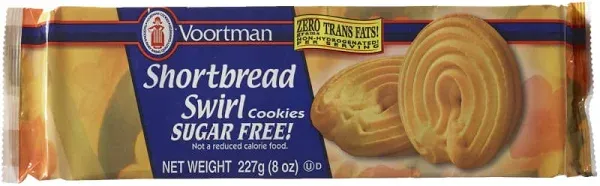 Voortman Bakery Cookies, Sugar Free, Shortbread - 8 oz