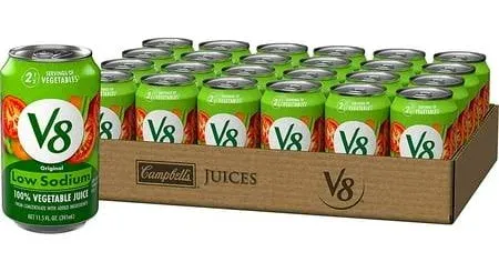 V8 Original Low Sodium 100% Vegetable Juice, 5.5 oz., 6 pack