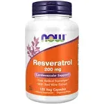 NOW - Natural Resveratrol 200 mg - 120 Veg Capsules