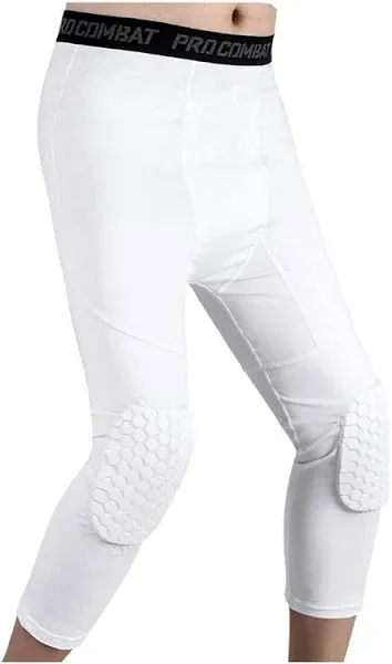 3/4 Compression Basketball Pants with Knee Pads