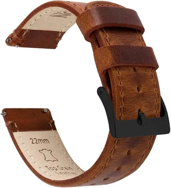 Weathered Brown Leather Quick Release | BARTON Watch Bands