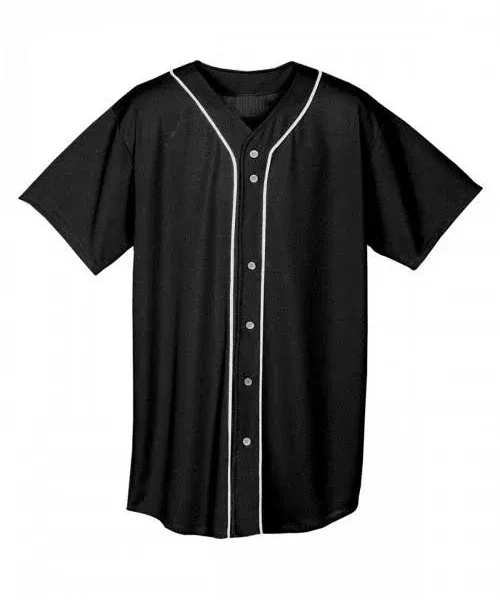 A4 Youth Short Sleeve Full Button Baseball Jersey