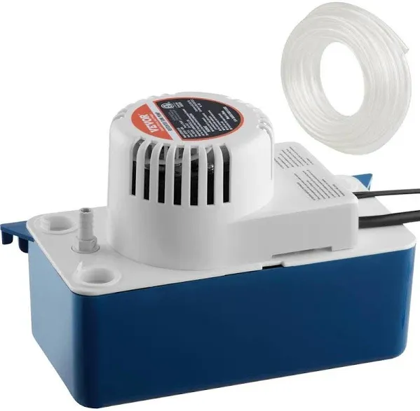 VEVOR Condensate Removal Pump, 1/30 HP, 100 GPH, 24 ft Lift, 115V Automatic AC Condensation Pump with Safety Switch & 20' Tubing for Air Conditioner, Dehumidifier, HVAC, Furnace, Ice Maker Water Drain  | VEVOR US