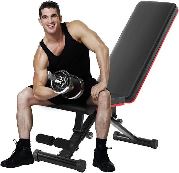 Weight Bench Adjustable Workout Bench for Home Gym, Foldable Bench Press for ...