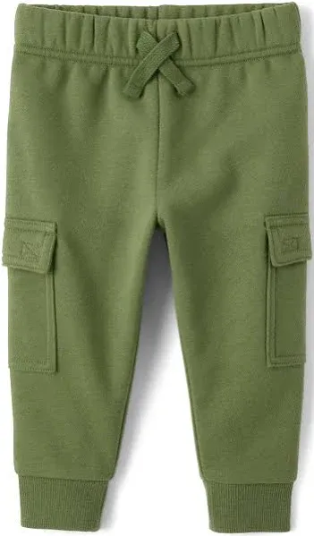 Baby And Toddler Boys Premium Fleece Cargo Jogger Pants - Green