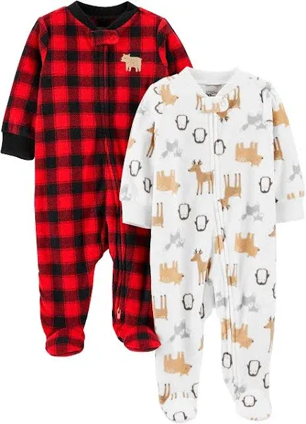 Simple Joys Carter's Baby Holiday Fleece Footed Sleep and Play 2-Pack