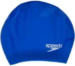 Speedo Unisex Adult Swim Cap Silicone Long Hair Blue