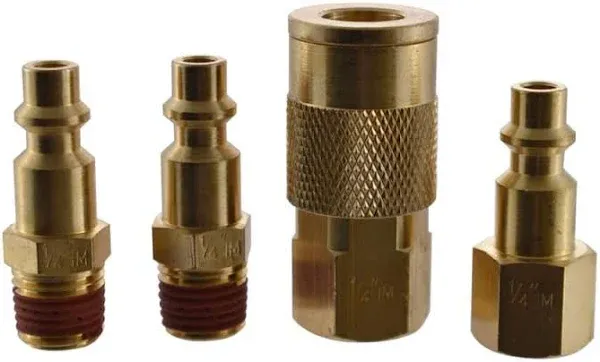 Husky 1/4 in. Industrial NPT Plug and Coupler Kit (4-Piece)