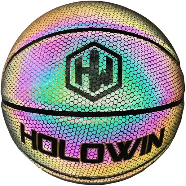 HW HOLOWIN Reflective Glowing Holographic Luminous Basket Ball