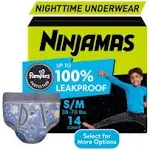 Ninjamas Nighttime Bedwetting Size S/M Boy Underwear - 14 Count