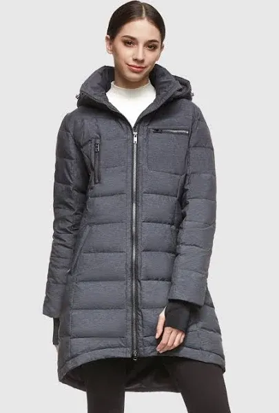 Orolay Women's Quilted Jacket Slim Down Jacket Outerwear Jacket Mid Length Overcoat