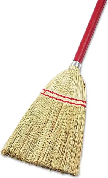 Boardwalk BWK951TEA Lobby/Toy Broom, Fiber Bristles, 39&#034; Wood Handle