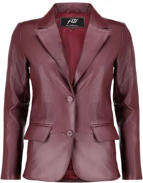 Jild Classic 2-Button Lambskin Leather Blazer Women