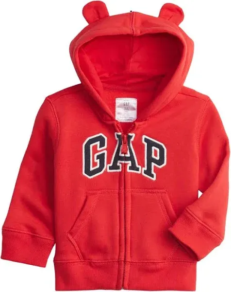 GAP Baby Boys' Playtime Favorites Logo Full Zip Hoodie Hooded Sweatshirt