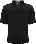 Badger 4199 B-Core Short Sleeve Quarter-Zip Black/ Graphite S