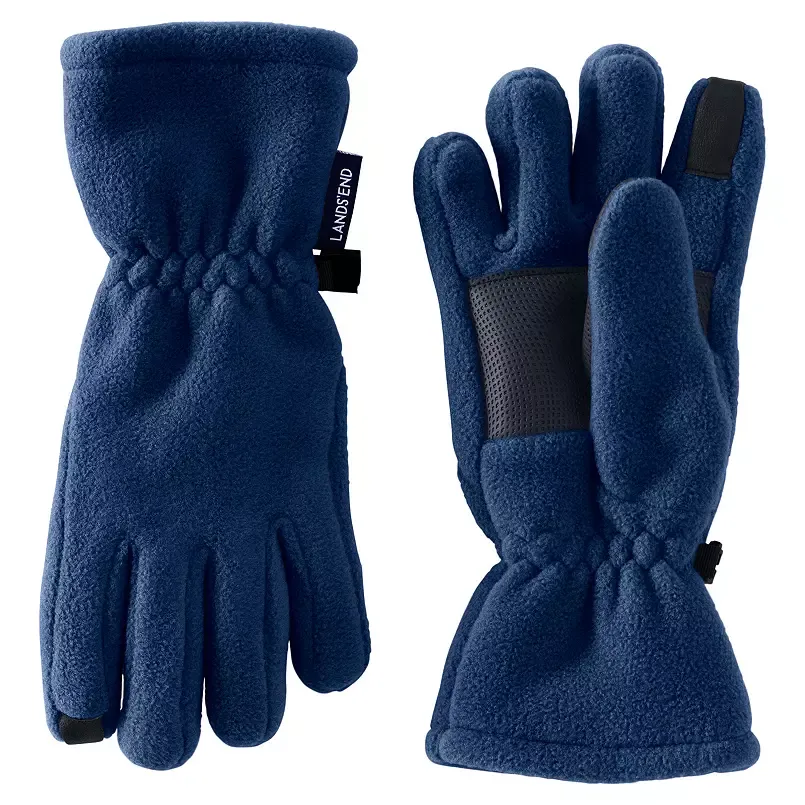 Lands' End Kids Fleece Gloves, Size: Small, Black