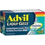 Advil Liqui-Gels minis Pain Reliever Fever Reducer Ibuprofen Easy to Swallow - 80 Count