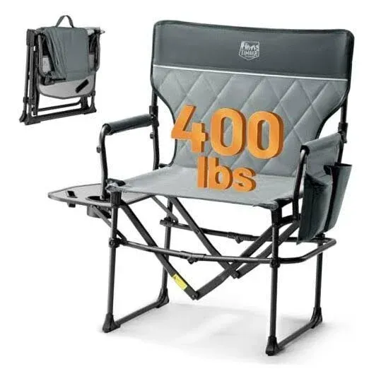 TIMBER RIDGE Heavy Duty Camping Chair with Compact Size, Portable Directors C...