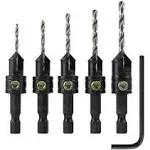 Tools Quick-Change 5-Pc. Countersink Drill Bit Set. Proudly Made in The USA.