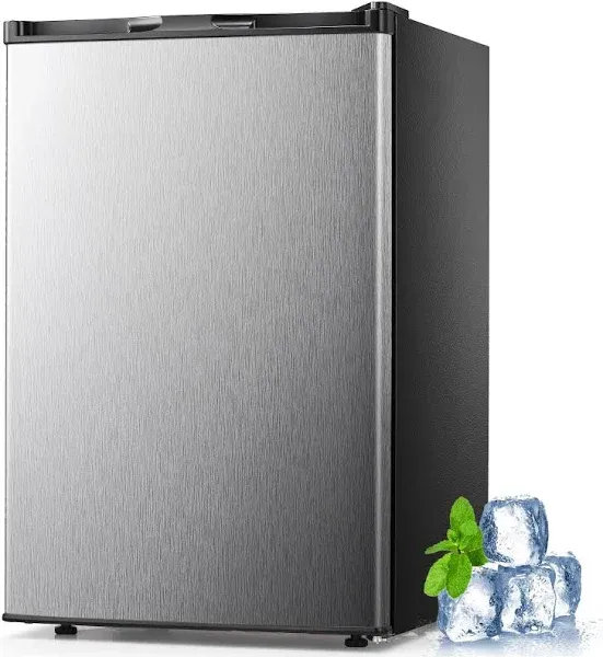 EUHOMY Upright Freezer 3.0 Cubic Feet Single Door Compact Mini Freezer with Reversible Stainless Steel Door