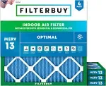 Filterbuy 18x18x1 Air Filter MERV 13 Optimal Defense (2-Pack), Pleated HVAC AC Furnace Air Filters Replacement (Actual Size: 17.75 x 17.75 x 0.75 Inches)