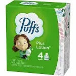 Puffs Plus Lotion Facial Tissue, 1-Ply, White, 56 Sheets/Box, 24