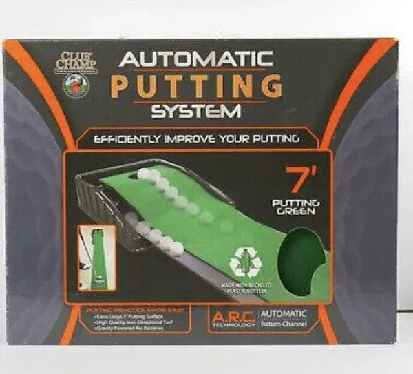 Club Champ Automatic Golf Putting System Black &amp; green 7 Ft