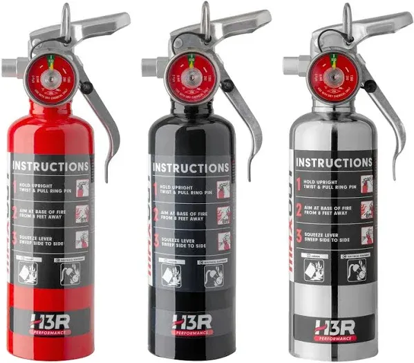 H3R MX100C 1 lb Chrome Dry Chemical Fire Extinguisher