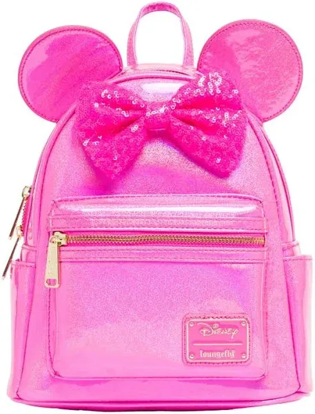 ⚡️FREE SHIPPING⚡️ Loungefly Disney Minnie Mouse Glitter Sparkle ✨ Pink Backpack