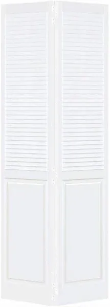 Kimberly Bay Traditional Louver Panel White Solid Core Wood Bi-fold Door