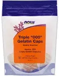 Now Foods Empty Capsules Gelatin Triple 000" 200 Caps