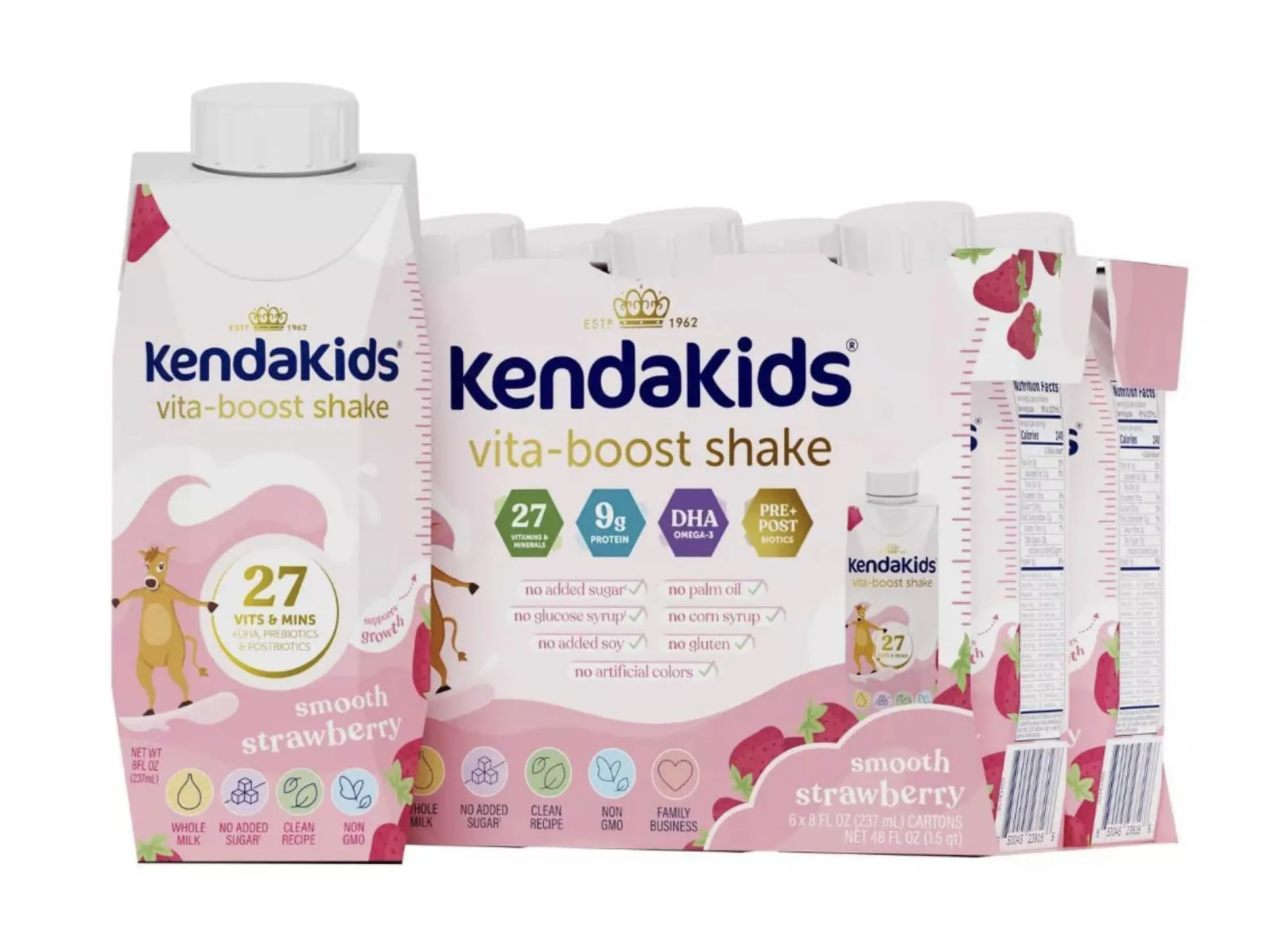 Kendakids Vita-Boost Nutritional Shake - Smooth Strawberry - 6pk/48oz