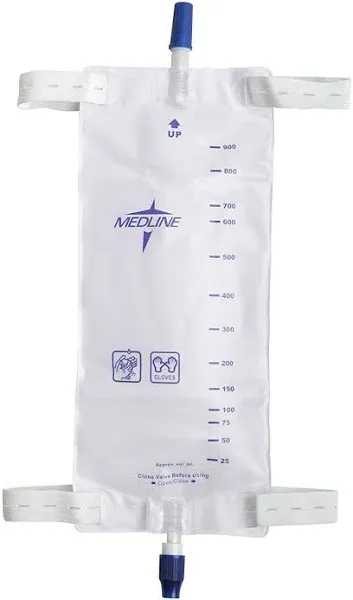 Medline Leg Bag with Twist Valve and Comfort Straps