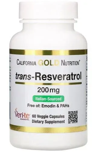 California Gold Nutrition Trans-Resveratrol 600 MG 60 Veggie Capsules