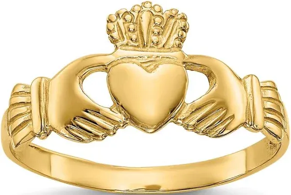 14K Yellow Gold Claddagh Ring