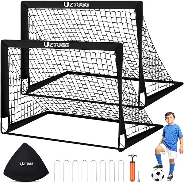 Soccer Goals, Soccer Net for Backyard, 2 Pack 4' x 3' Soccer Goal Training Equipment, Portable Soccer Nets with Soccer Ball and Ball Pump,Goal Net for Sports Training