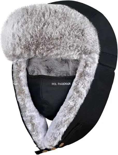 Pol Parkman Waterproof Fur Trapper Hat with Ear Flaps