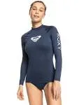 Roxy Whole Hearted Long Sleeve UPF 50 Rashguard Women's Swimwear Mood Indigo : Xs