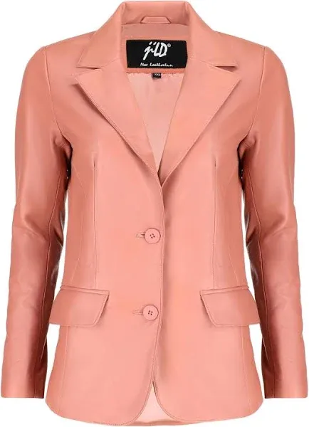 Jild Classic 2-Button Lambskin Leather Blazer Women