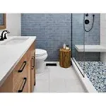 Pebble Tile for Shower Floor Brown Blue Pebbles Mosaic Tiles for Bathroom Floor [Set of 5 Sheets]