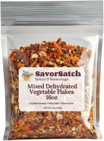 SavorSatch Dehydrated Mixed Dried Vegetable Flakes