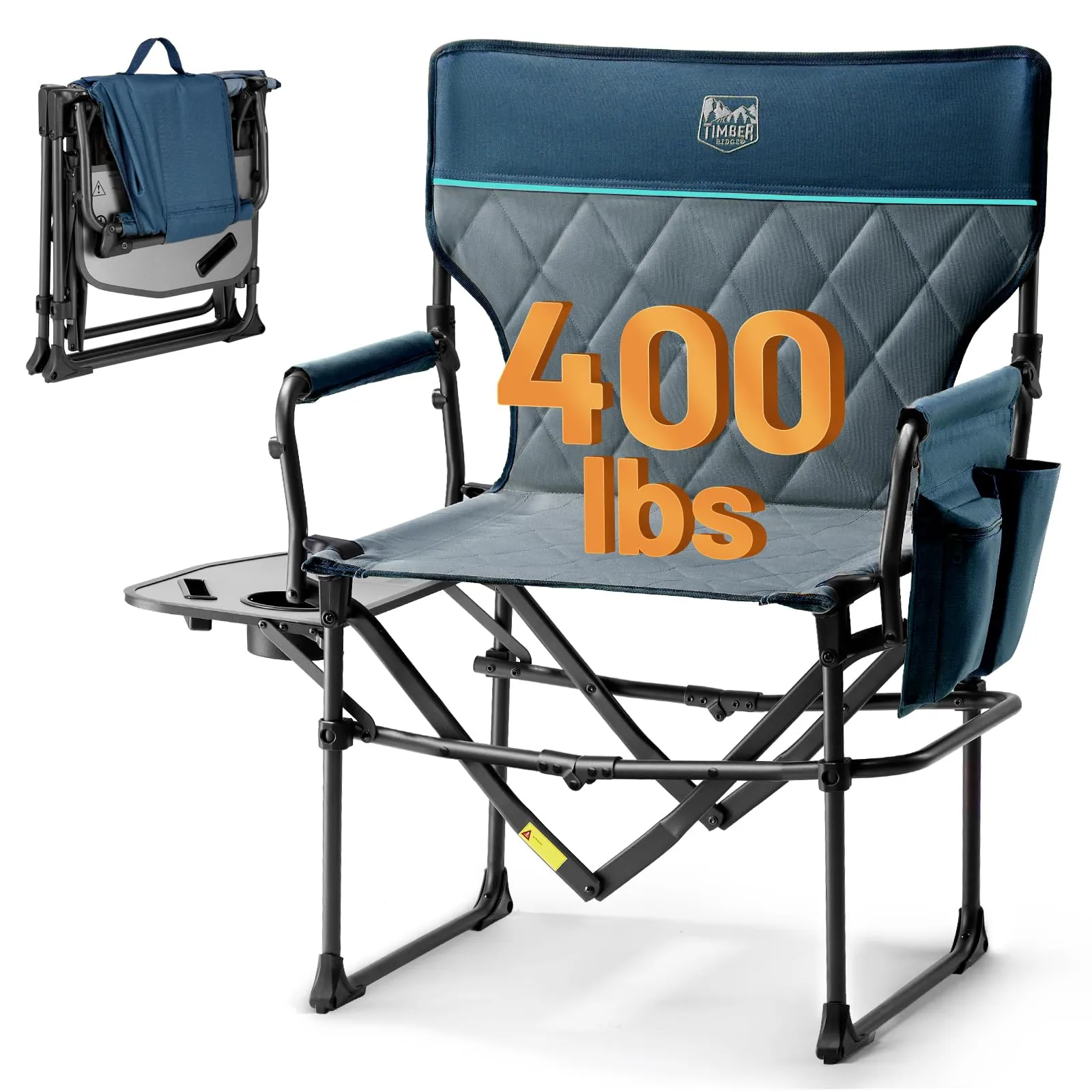 TIMBER RIDGE Heavy Duty Camping Chair with Compact Size, Portable Directors C...