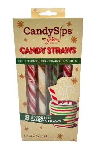 Gilliam Candy Sips Assorted Candy Straws