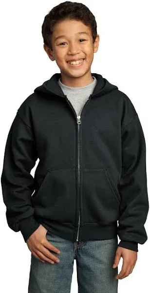 Port & Company Youth Core Fleece Full-Zip Hooded Sweatshirt