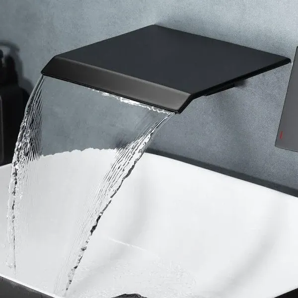 matte black waterfall tub spout wall mount