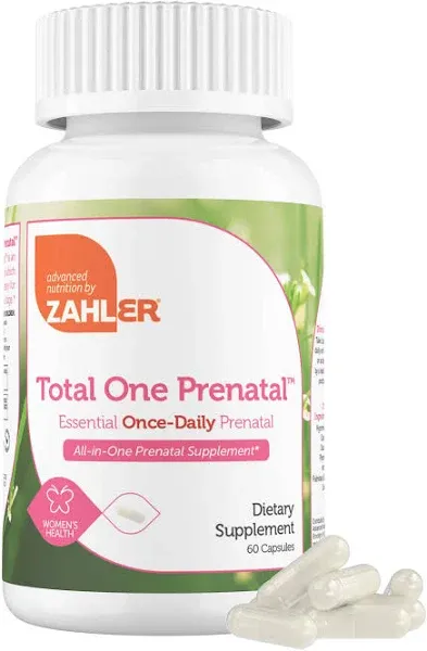 Zahler Total One Prenatal Essential Once-Daily Prenatal 90 Capsules Dairy-Free,