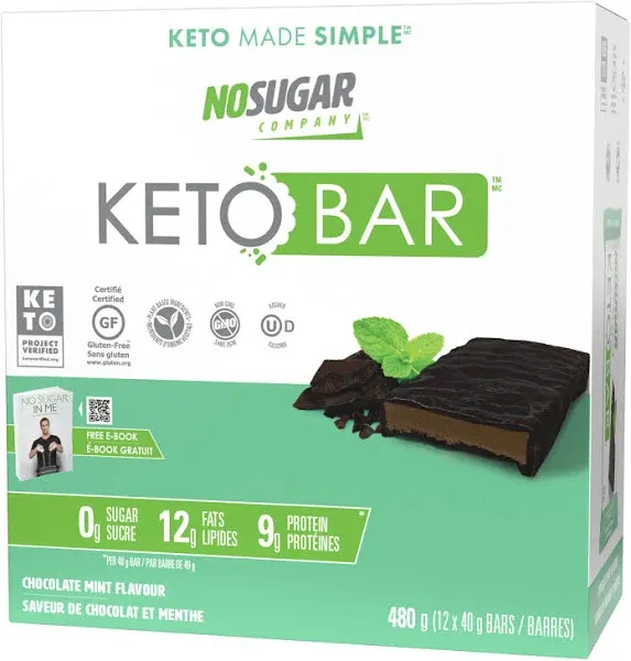 No Sugar Company, Keto Bar, Chocolate Mint