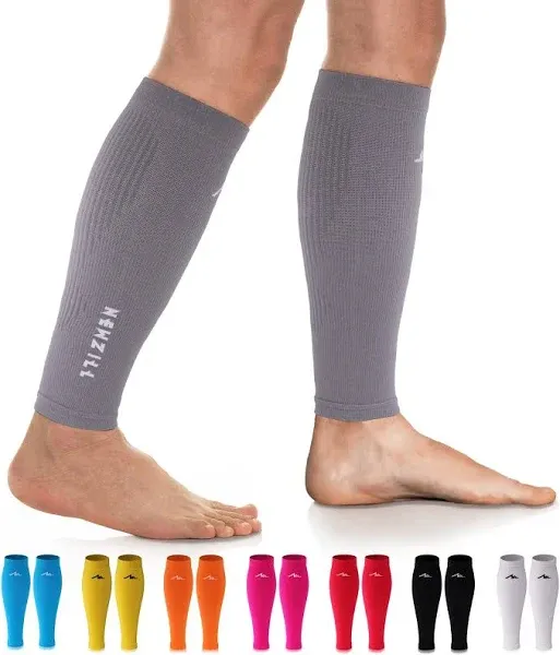 NEWZILL Calf Compression Sleeve for Men & Women | Footless Compression Socks for Shin Splint Pain Relief, Varicose Veins | Perfect Leg Sleeve for Running, Travel, Nursing, Cycling, Work and Fitness