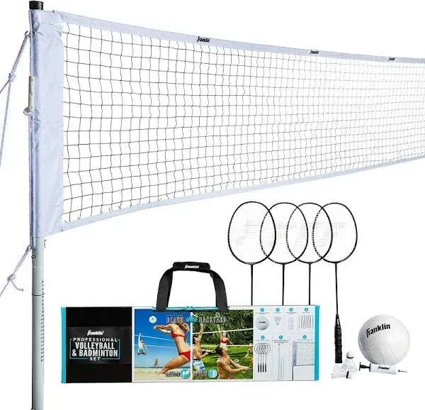 Franklin Sports Professional Badminton & Volleyball Set