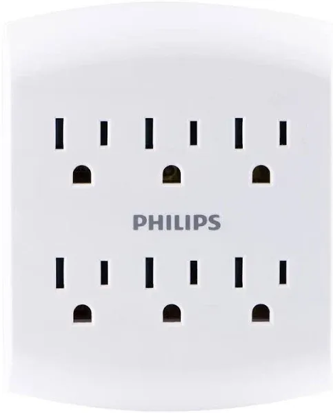 Philips 6 Outlet Wall Tap Power Strip